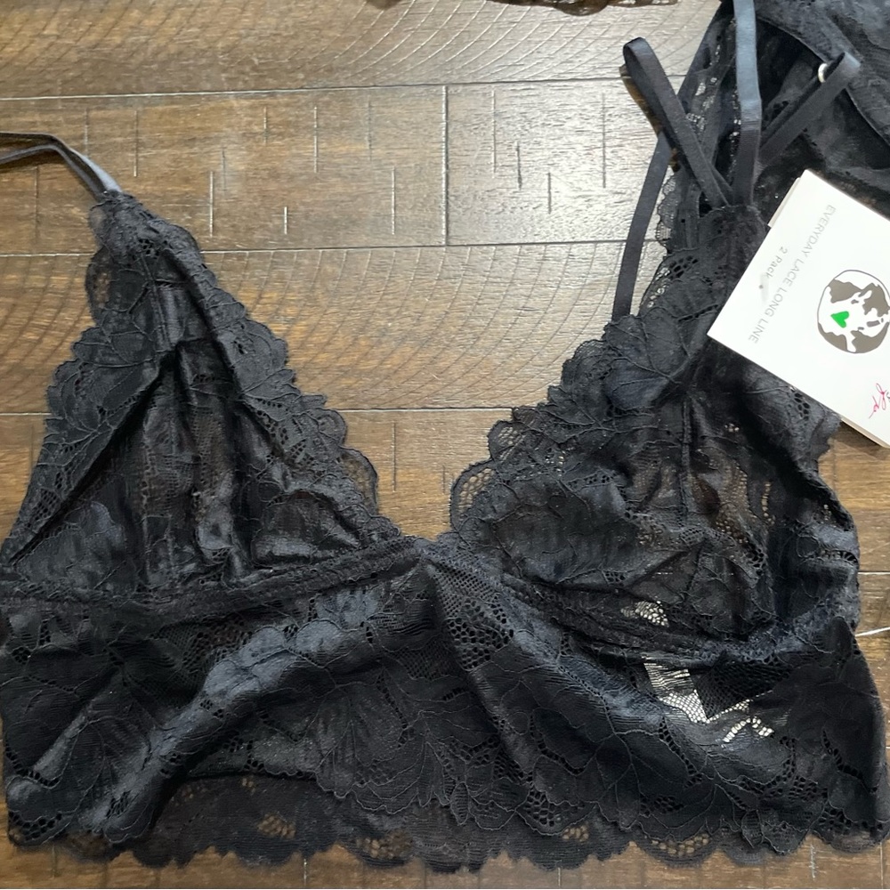 NWT pack of 2- Free People intimately everyday lace longline bralette - Picture 5 of 5